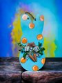 Orange Polka Dot Carrot Easter Spring Bunny Wooden Door Hanger Sign