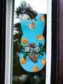 Orange Polka Dot Carrot Easter Spring Bunny Wooden Door Hanger Sign
