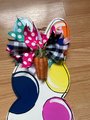 Colorful Polka Dot Easter Spring Bunny Wooden Door Hanger Sign