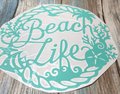 Beach Life Palm Tree Star Fish Teal Vinyl Custom Decal Laptop Cup Auto Window