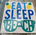 Eat Sleep Beach Pineapple Sunglasses Vinyl Custom Decal Laptop Cup Auto Window