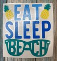 Eat Sleep Beach Pineapple Sunglasses Vinyl Custom Decal Laptop Cup Auto Window