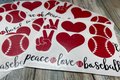 Peace Love Baseball Vinyl Custom Decal Laptop Cup Auto Window