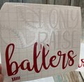 I Only Raise Ballers Baseball White and Red Vinyl Custom Decal Laptop Cup Auto Window