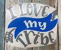 Love My Tribe Gray and Blue Vinyl Custom Decal Laptop Cup Auto Window