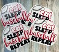 Eat Sleep Baseball Repeat Vinyl Custom Decal Laptop Cup Auto Window