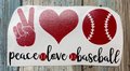 Peace Love Baseball Vinyl Custom Decal Laptop Cup Auto Window