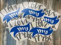 Love My Tribe Gray and Blue Vinyl Custom Decal Laptop Cup Auto Window