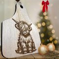 Wooden Cow Tag with cute Cow with one eye covered tag
