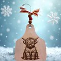 Wooden Cow Tag with cute Cow with one eye covered tag