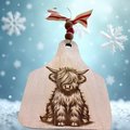 Wooden Cow Tag with cute Cow with one eye covered tag