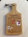 Hot Cocoa Recipe Ornament | Engraved Bamboo Cutting Board | Christmas Hot Chocolate Bar Decor | Cozy Kitchen Gift Idea