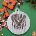 American Flag Bald Eagle Engraved MDF Christmas Tree Ornament Gift