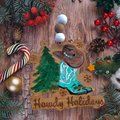 Howdy Holiday Boot Cowboy Hat Christmas Tree Christmas Tree Ornament