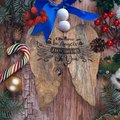 Vintage Wood Old Fashioned Angel Wing Memorial Christmas Tree Ornament