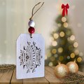 Santa Claus Reindeer Company Ornament – Rustic Wooden Tag w/North Pole Engraving & Beaded Twine Hanger | Farmhouse Christmas| Santa Tag