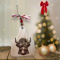 Wooden Cow Tag with cute Cow sticking out his tongue gift tag