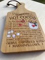 Hot Cocoa Recipe Ornament | Engraved Bamboo Cutting Board | Christmas Hot Chocolate Bar Decor | Cozy Kitchen Gift Idea