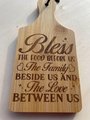 Mini Chopping Block Bless the Food Before Us Decor