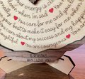 Wood Custom Engraved 15 Reasons Why I Love you Valentines Sign with stand