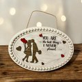 You Are the Best Thing I Never Planned Couple Love Wood Beaded Distressed Oval Sign