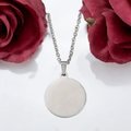Custom Round Engraved Women's Necklace Stainless Steel Jewelry Gift for Her Daughter Mom Girlfriend Love Never Fails Boho