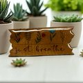 Wooden Magnets, Little Signs, Refrigerator magnet, wooden sign, just breathe