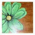 Green Flower Large Wooden Wall Decor