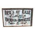 Life's At Ease With An Ocean Breeze Framed Wooden Sign Decor