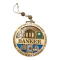 Hand-Painted Banker Christmas Ornament – Wooden Finance Holiday Decor