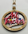 Art Teacher Christmas Ornament Hand-Painted Wooden Ornament w/ Paint Palette and Brush | Teacher Appreciation Gift | Creative Educator Decor