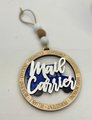 Hand-Painted Wooden Mail Carrier Christmas Ornament – USPS Gift