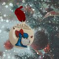 Hand-Painted Mixer Christmas Ornament – "Baking Spirits Bright" Wooden Decor