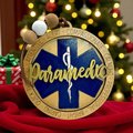 Paramedic Ornament – Laser Cut & Hand Painted EMT Gift | Star of Life Christmas Ornament | EMS Appreciation Gift | First Responder Decor