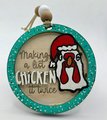 Funny Chicken Christmas Ornaments “Making a List, Chicken It Twice” Farmhouse Holiday Decor | Santa Chicken | Gift for Chicken Lovers