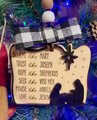 Nativity Christmas Ornament “Believe Like Mary, Trust Like Joseph” Wooden w/ Bow & Beaded Hanger Christian Holiday Gift | Religious Décor