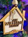 Personalized New Home Ornament – Custom Family Name Wooden House Ornament with Key & Beaded Hanger | First Home Gift | Housewarming Keepsake