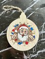 Santa Knockout Ornament – Hand-Painted MDF Christmas Ornament | Funny Santa Crashing Through Wall Design | Holiday Tree Décor | Santa Gift