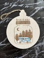Explore the World Ornament – Camper in the Woods MDF | Travel Lover Gift | Adventure Christmas Ornament | Rustic Camper Tree Décor