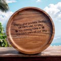 Engraved Wooden Men’s Valet Tray “Empty Your Pockets, Daddy” | Personalized Father’s Day Gift | Custom Catchall Tray for Dad | Nightstand