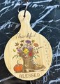 Thankful Grateful Blessed Mini Cutting Board – Fall Floral Boot Design, Rustic Bamboo Kitchen Decor, Thanksgiving Gift