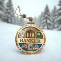 Hand-Painted Banker Christmas Ornament – Wooden Finance Holiday Decor