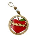Principal Christmas Ornament – Hand-Painted Wooden Apple Ornament for School Administrators | Teacher & Principal Appreciation Gift
