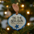Tis the Sea-Sun Ornament – Coastal Christmas Ornament with Starfish, Beach-Themed Holiday Decor, Nautical Christmas Gift