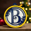 Personalized Monogram Ornament – Laser Cut Wood Initial Ornament | Custom Letter Christmas Ornament | Rustic Farmhouse Holiday Decor