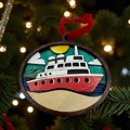 Cruise Ship Ornament | Beach Vacation Ornament | Wooden Cruise Christmas Ornament | Tropical Travel Keepsake | Cruise Lover| Ocean Decor