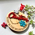 West Virginia Christmas Ornament – Merry in the Mountain State – Laser Cut Wood Ornament – State Pride Holiday Décor – WV Gift Idea