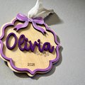 Personalized Name Christmas Ornament – Custom Baby Ornament w/ Bow First Christmas Gift – Custom Tree Decoration – Kids Name Ornament 2025