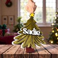 Custom Name Tree Ornament – Kids Christmas Gift – Wooden Layered Ornament with Star – Holiday Keepsake Decoration”