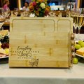 Bamboo Charcuterie Board w/Cheese Knives Set – Personalized Serving Board – Engraved Cheese Board w/Utensils – Housewarming Gift